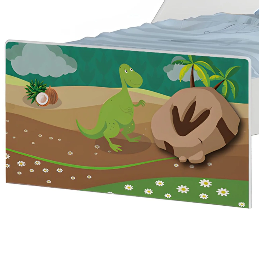 Mini Cama Infantil 148x68cm Com Proteção Lateral Dinossauro K06 - Mpozenato