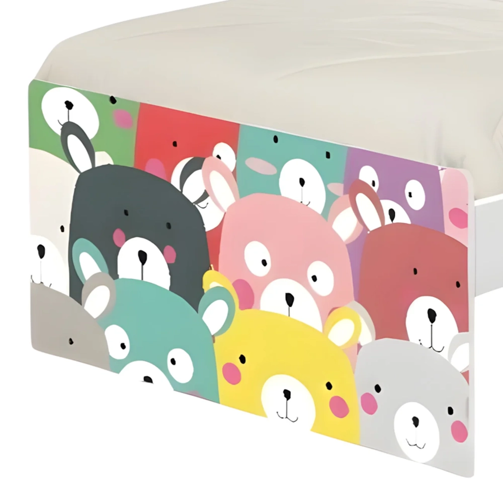 Cama Solteiro Infantil Para Colchão 188x88cm Ursinhos K06 - Mpozenato