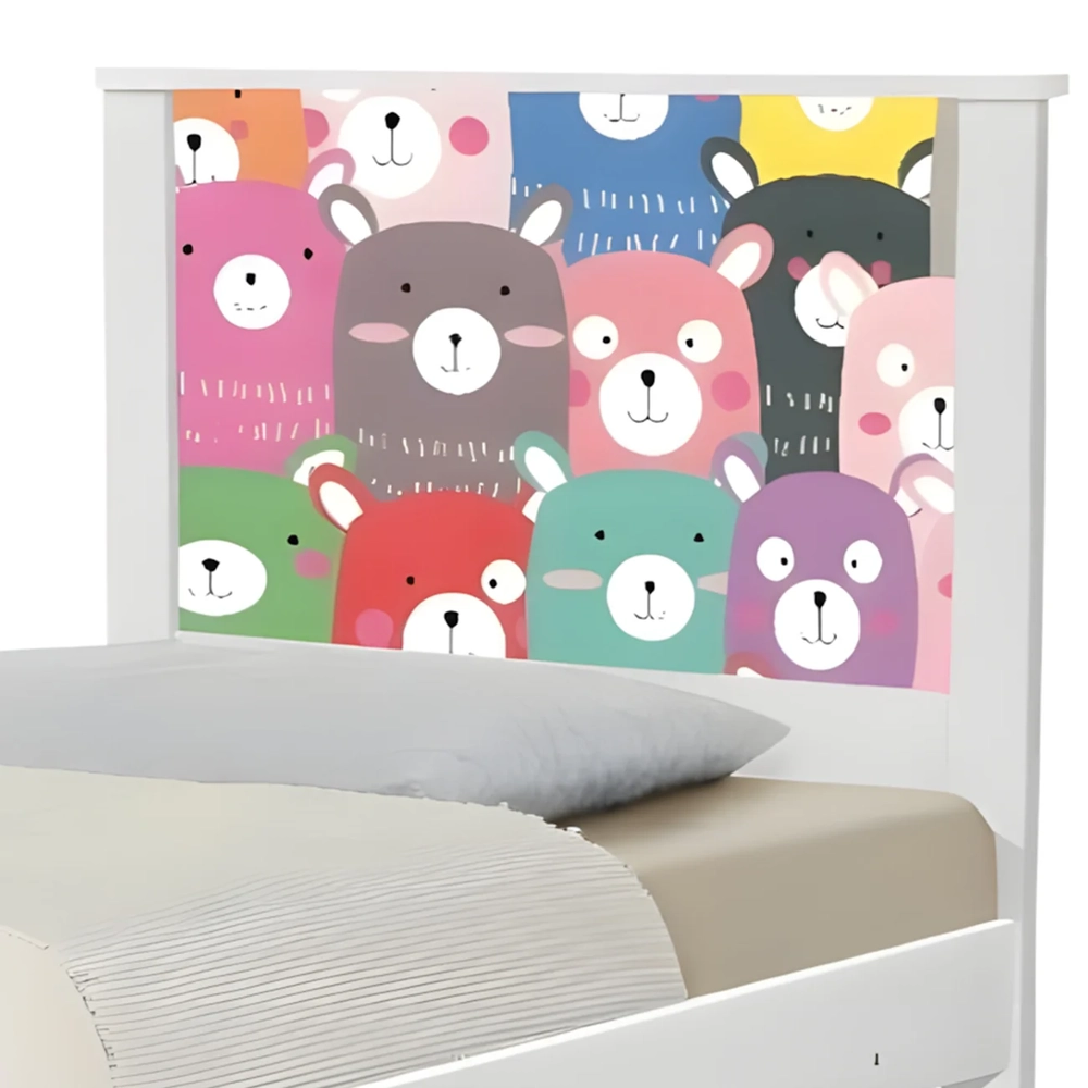 Cama Solteiro Infantil Para Colchão 188x88cm Ursinhos K06 - Mpozenato