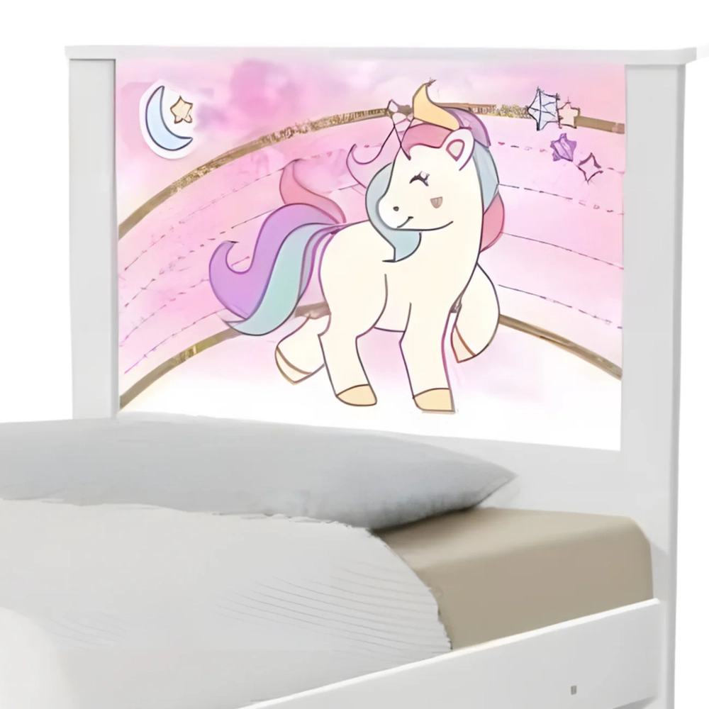 Cama Solteiro Infantil Para Colchão 188x88cm Unicórnio K06 - Mpozenato