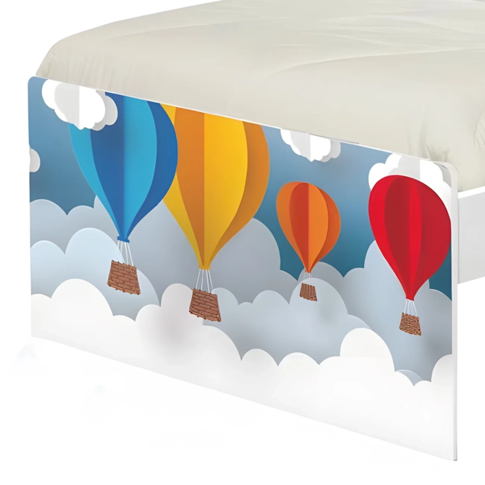 Cama Solteiro Infantil Para Colchão 188x88cm Balões K06 - Mpozenato