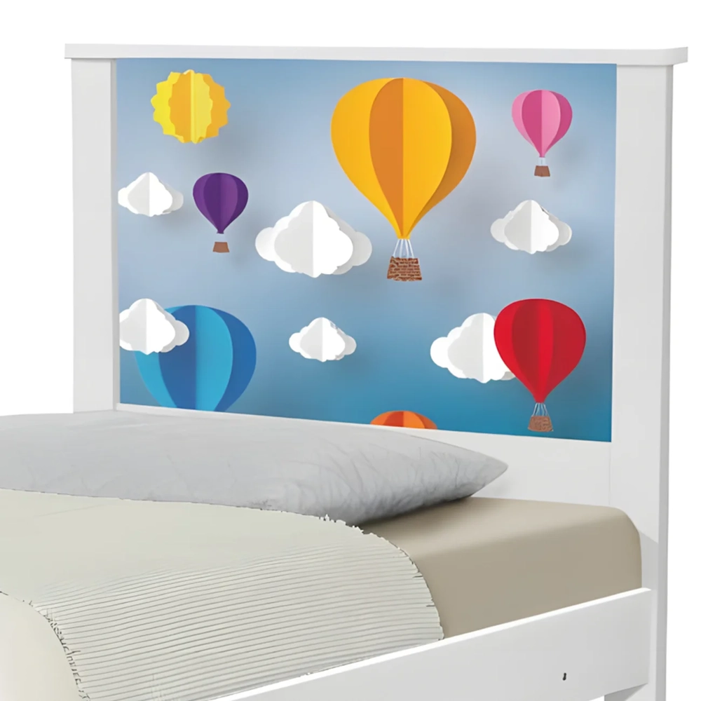 Cama Solteiro Infantil Para Colchão 188x88cm Balões K06 - Mpozenato