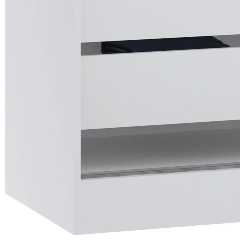 Guarda Roupa Solteiro 135cm 2 Portas e Espelho Delphi Branco/Grey L01 - Mpozenato