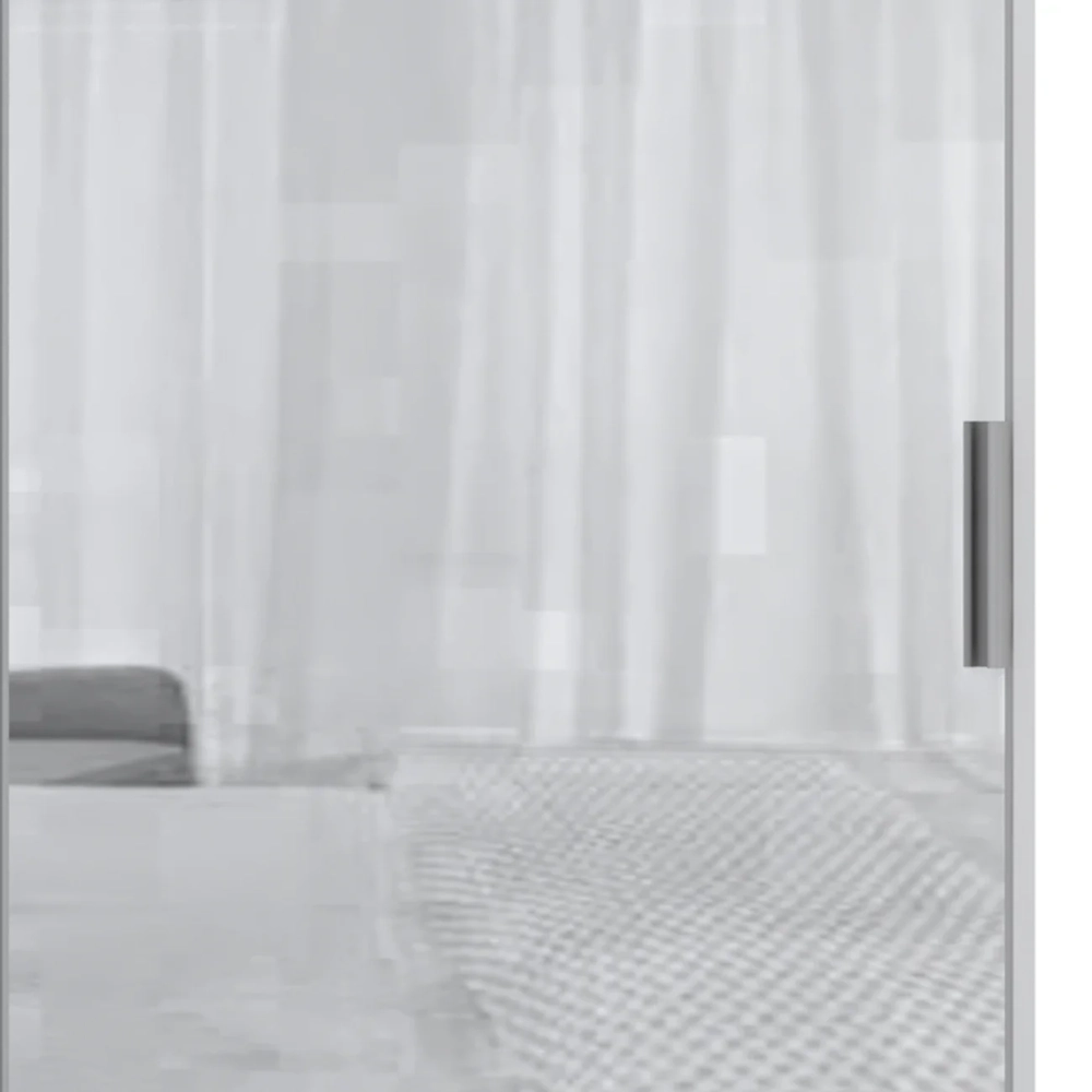 Guarda Roupa Solteiro 135cm 2 Portas e Espelho Delphi Branco/Grey L01 - Mpozenato