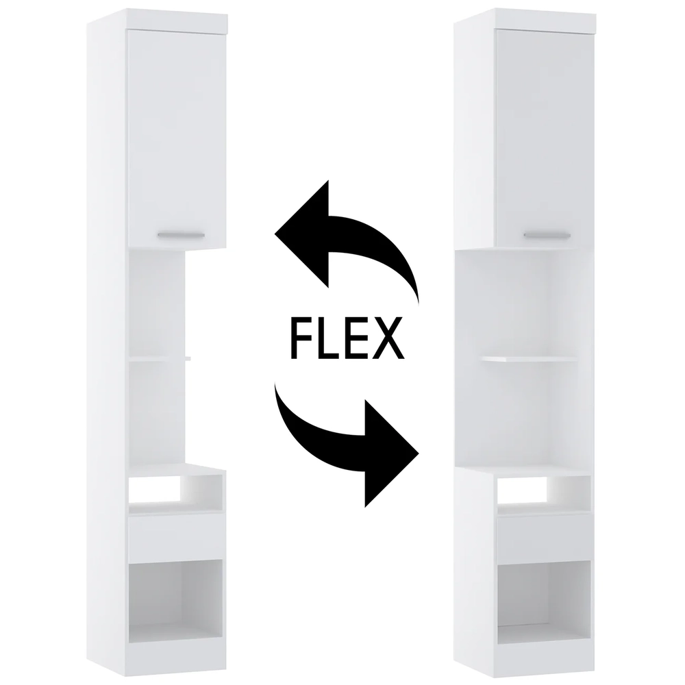 Mesa Cabeceira Modulado 38cm 1 Porta 1 Gaveta Taiga Branco L01 - Mpozenato