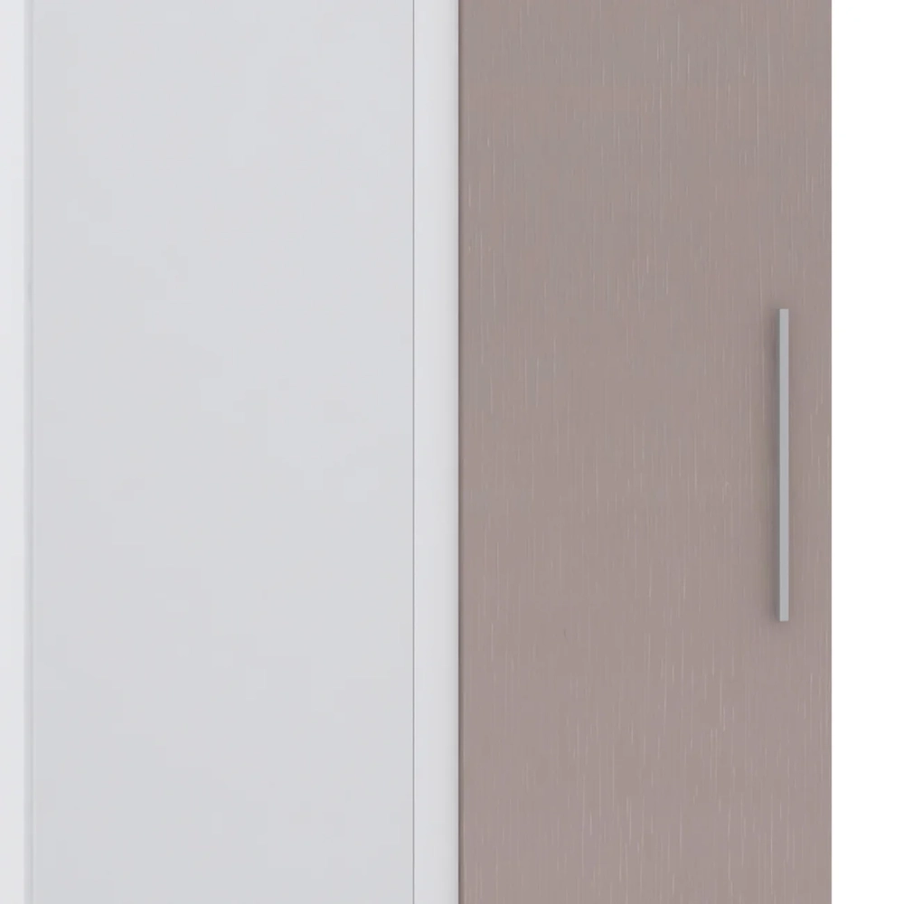 Guarda Roupa Canto Reto 90cm com 1 Porta Taiga Branco/Cinnamon L01 - Mpozenato
