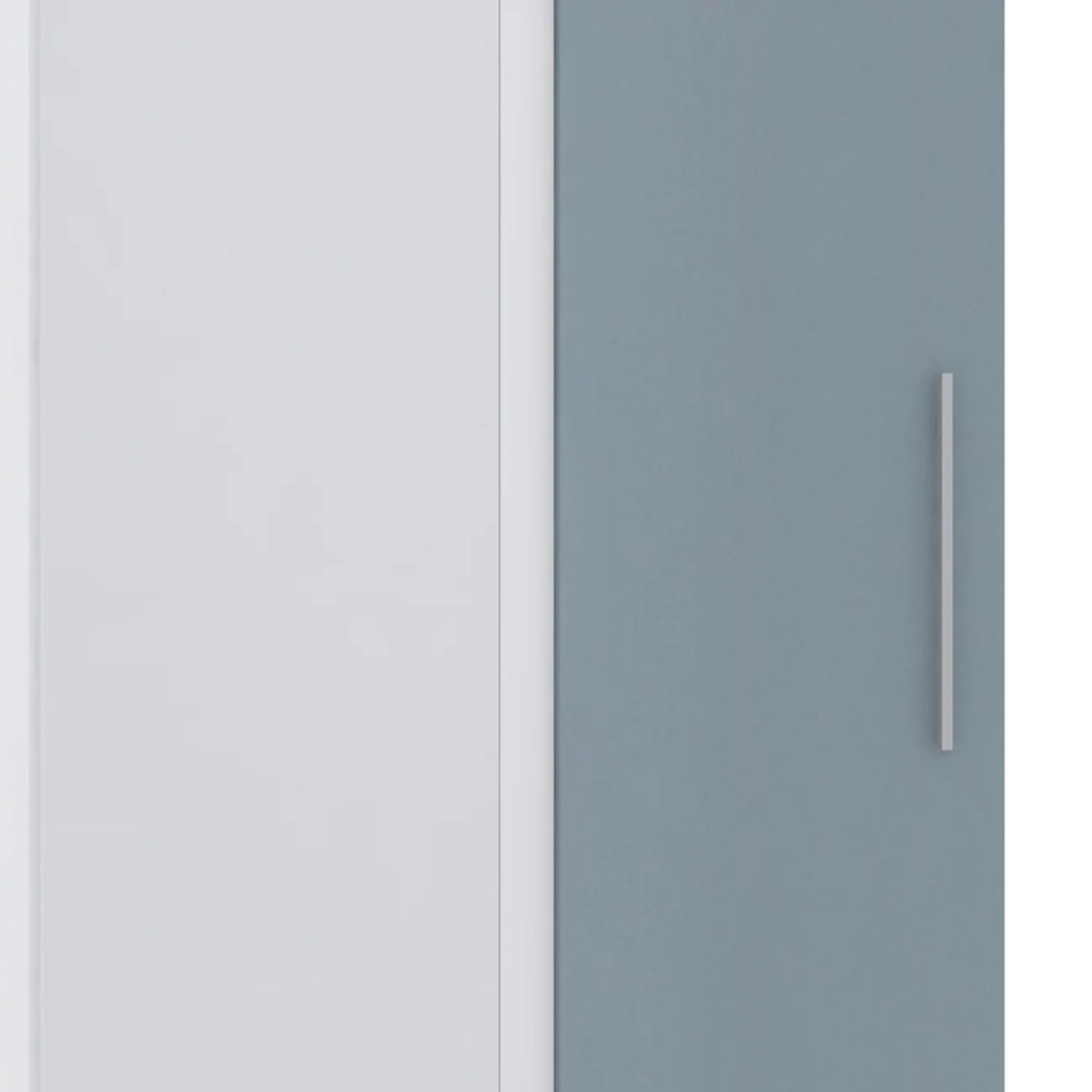 Guarda Roupa Canto Reto 90cm com 1 Porta Taiga Branco/Grey L01 - Mpozenato