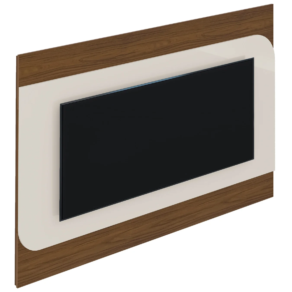 Painel Tv 86 Pol 220cm Suspenso Reno Cedro/Off White A09   - Mpozenato