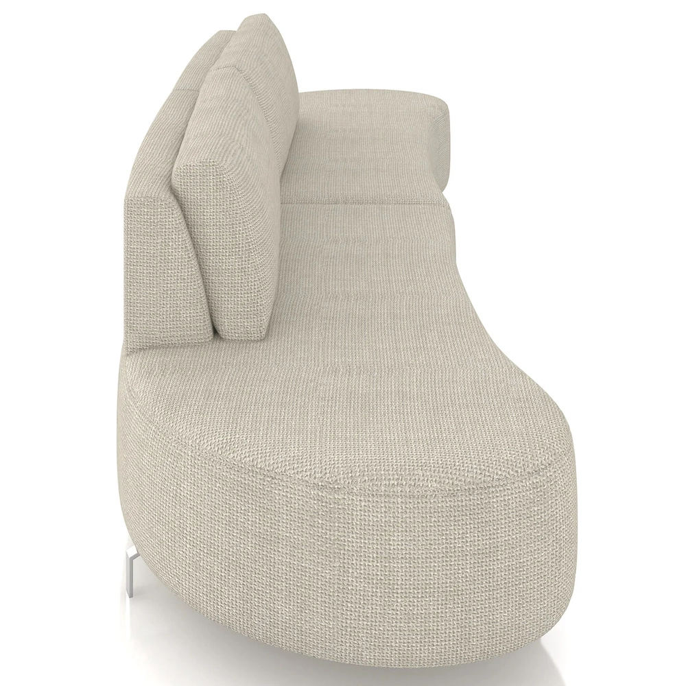 Sofá 3 Lugares 220cm Orgânico Pé Ferro Nagai Linho Off White Z55 - Mpozenato