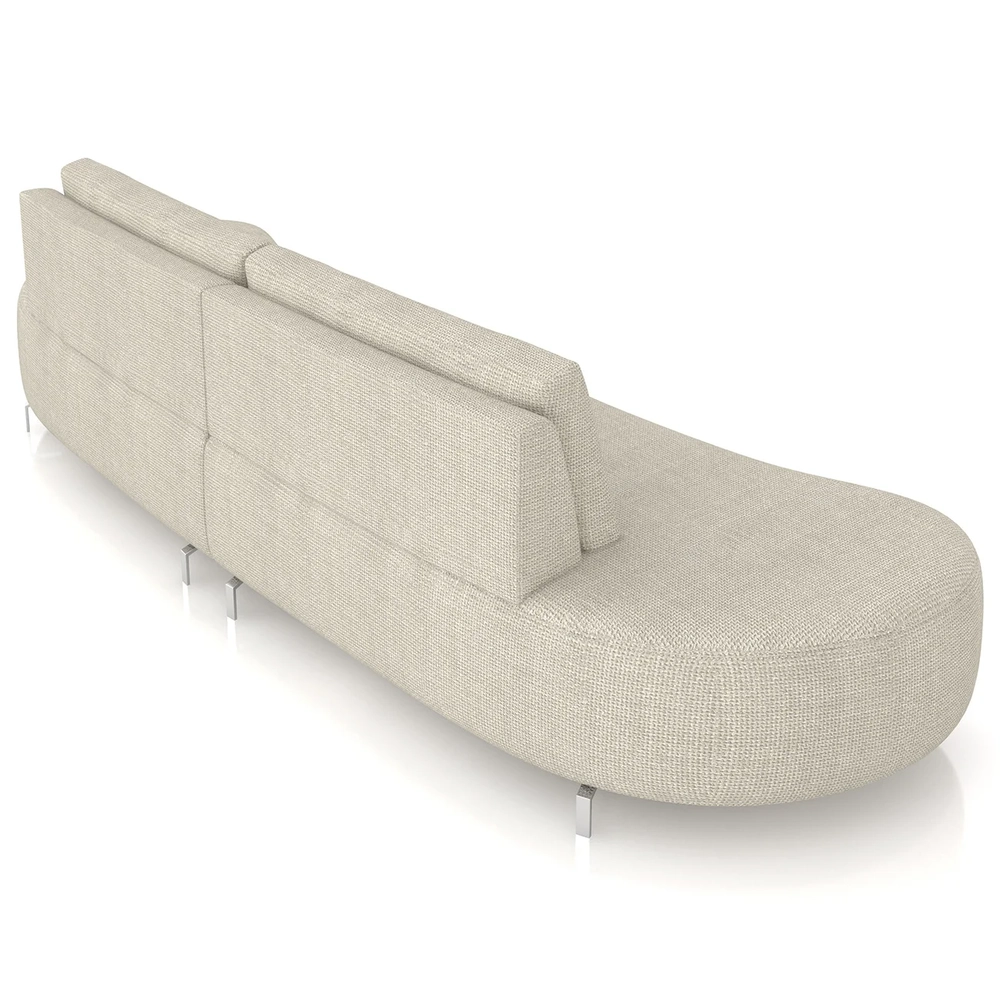 Sofá 3 Lugares 200cm Orgânico Pé Ferro Nagai Linho Off White Z55 - Mpozenato