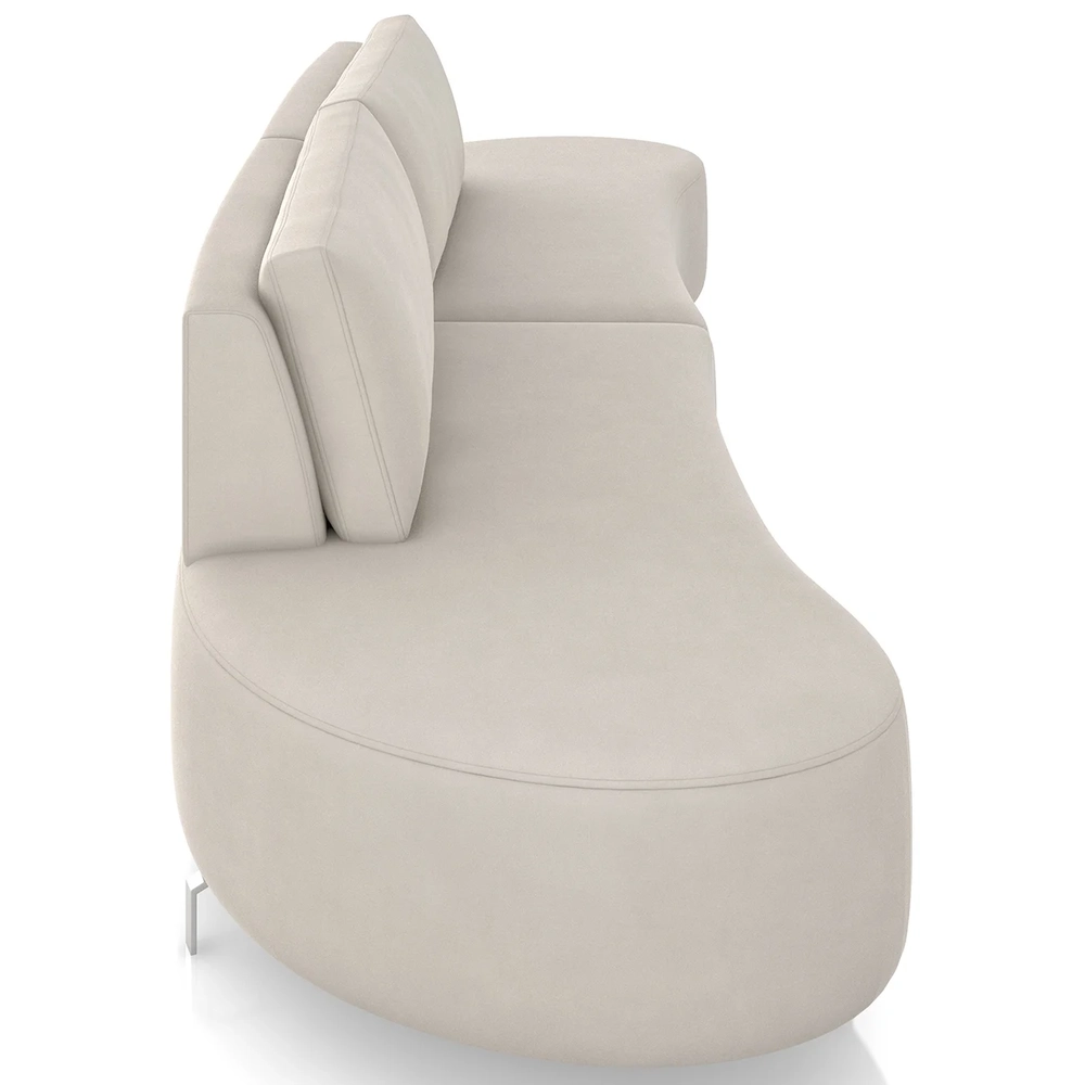 Sofá 3 Lugares 220cm Orgânico Pé Ferro Nagai Suede Bege Z55 - Mpozenato