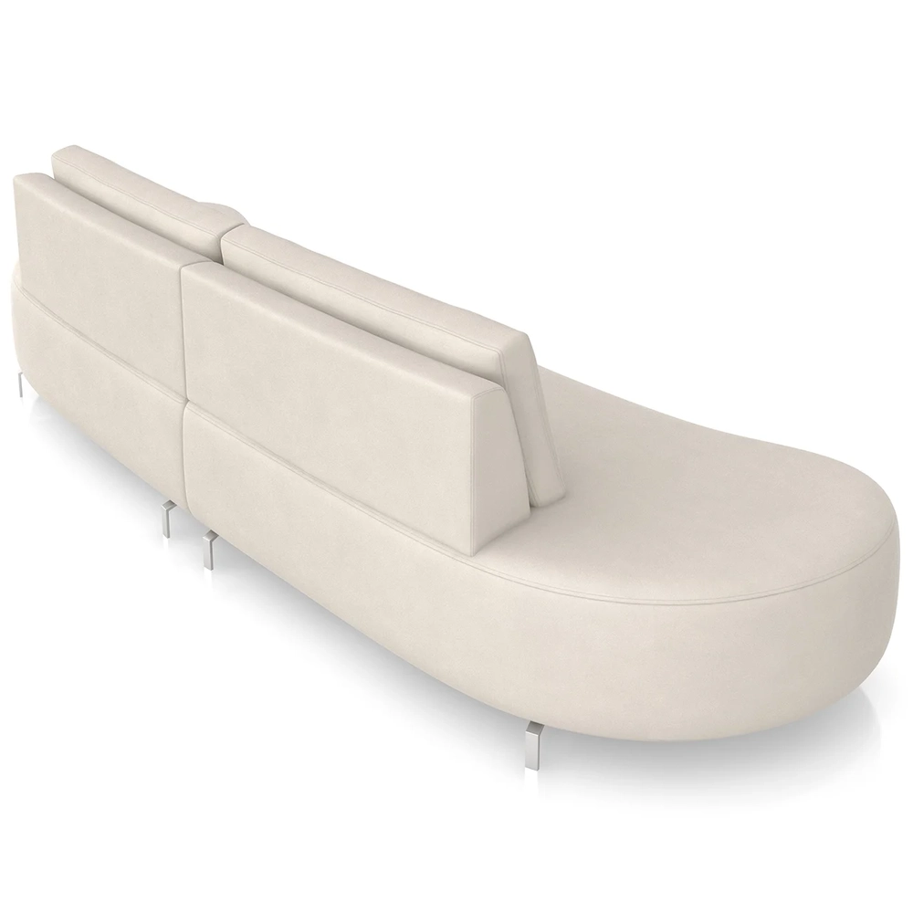 Sofá 3 Lugares 220cm Orgânico Pé Ferro Nagai Suede Bege Z55 - Mpozenato