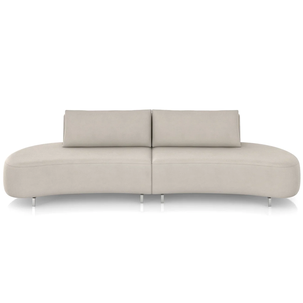 Sofá 3 Lugares 220cm Orgânico Pé Ferro Nagai Suede Bege Z55 - Mpozenato