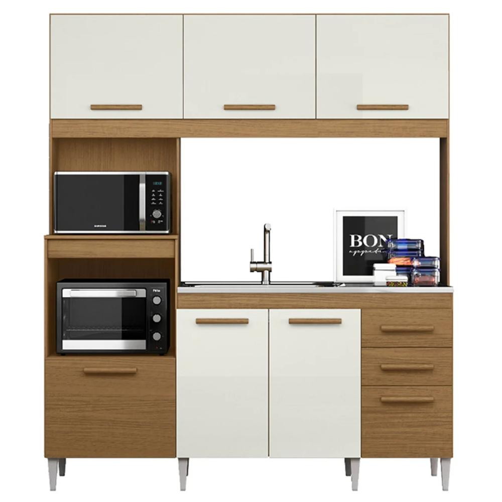 Armário de Cozinha Compacta Para Pia Melian Atacama/Off A15 - Mpozenato