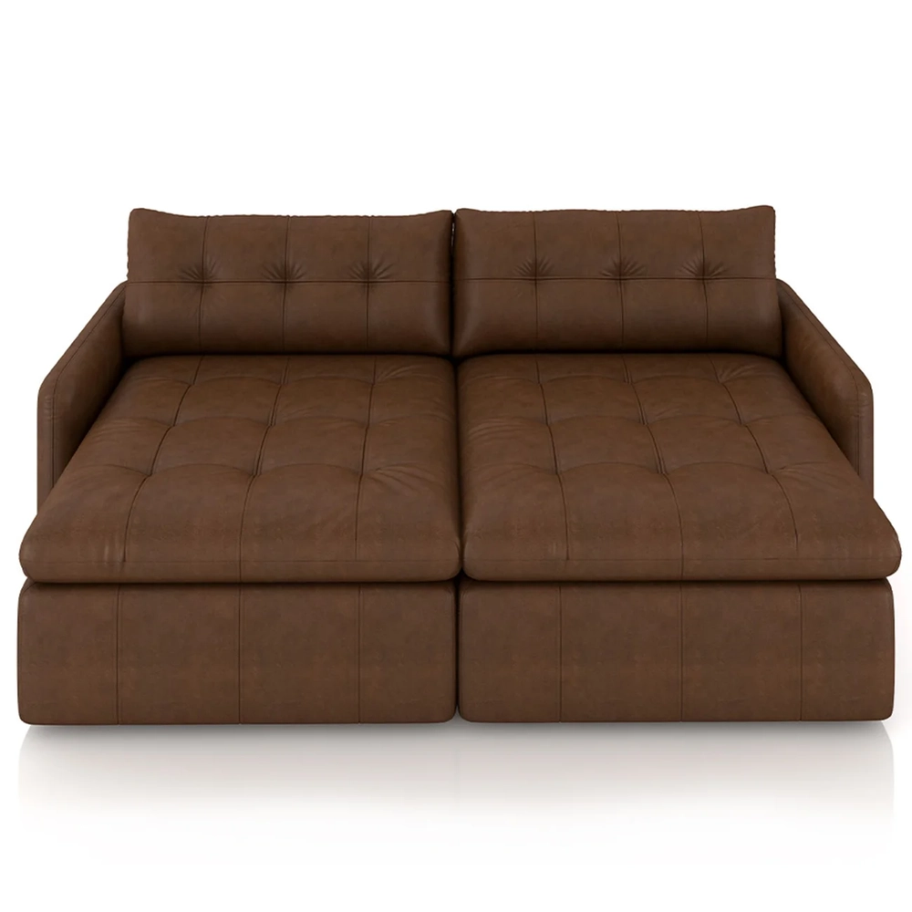 Sofá Retrátil 3 Lugares Para Sala 244cm Elios Couro Caramelo Z55 - Mpozenato