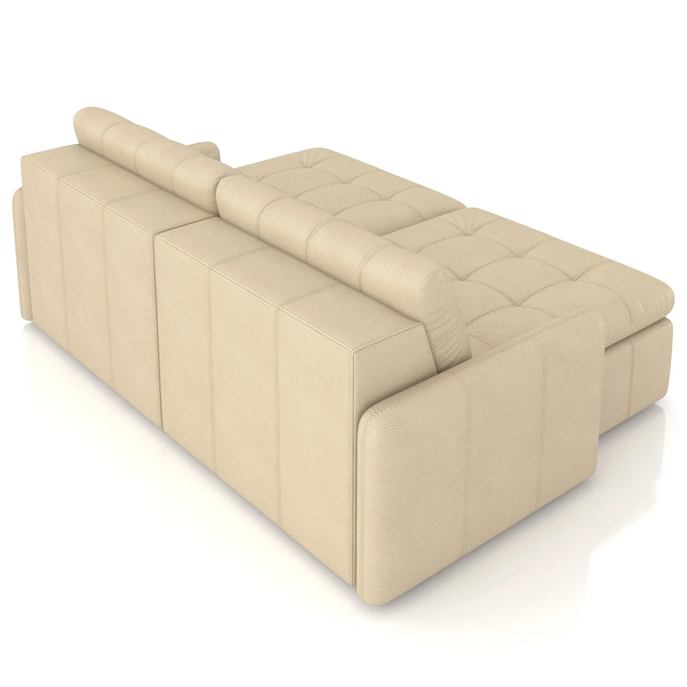 Sofá Retrátil 4 Lugares Para Sala 264cm Elios Couro Bege Z55 - Mpozenato