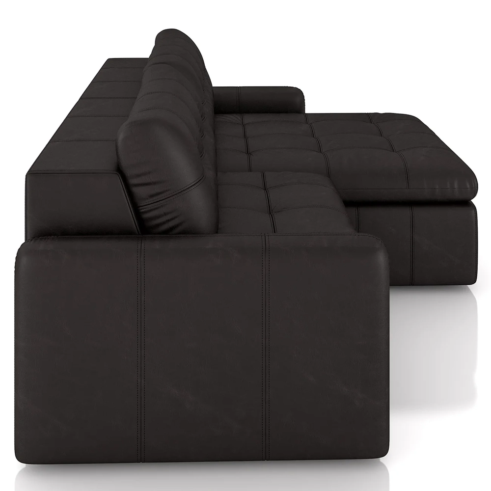 Sofá Retrátil 4 Lugares Para Sala 264cm Elios Couro Bordô Z55 - Mpozenato