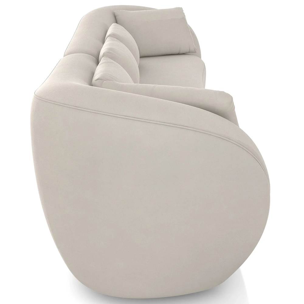 Sofá 2 Lugares 212cm Orgânico Pé Madeira Yume Suede Bege Z55 - Mpozenato