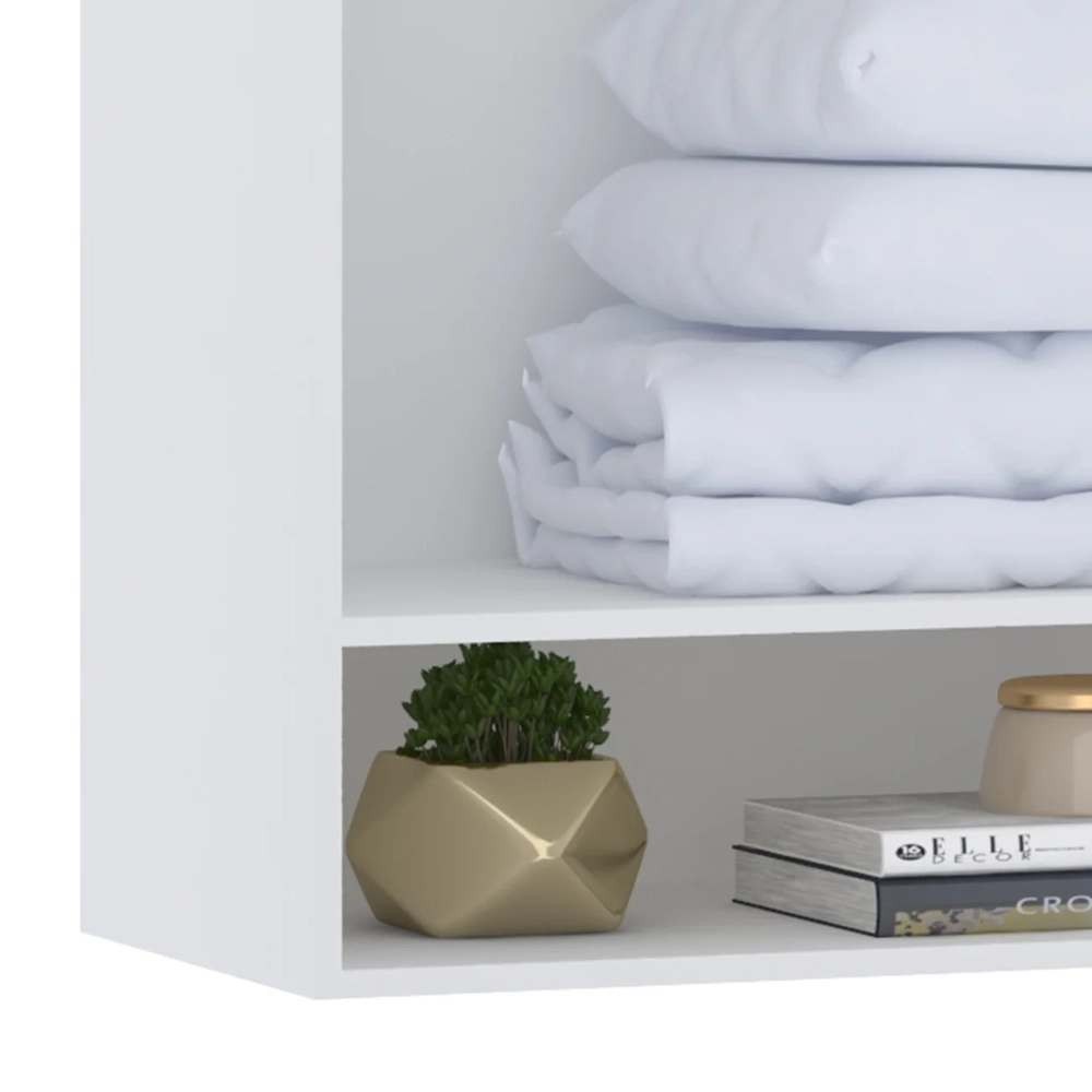 Guarda Roupa Solteiro Modulado CP08 Taiga Branco/Cinnamon L01 - Mpozenato