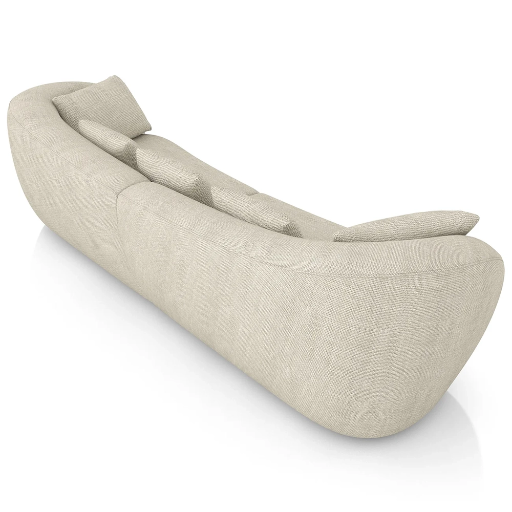 Sofá 3 Lugares 272cm Orgânico Pé Madeira Yume Linho Off White Z55 - Mpozenato