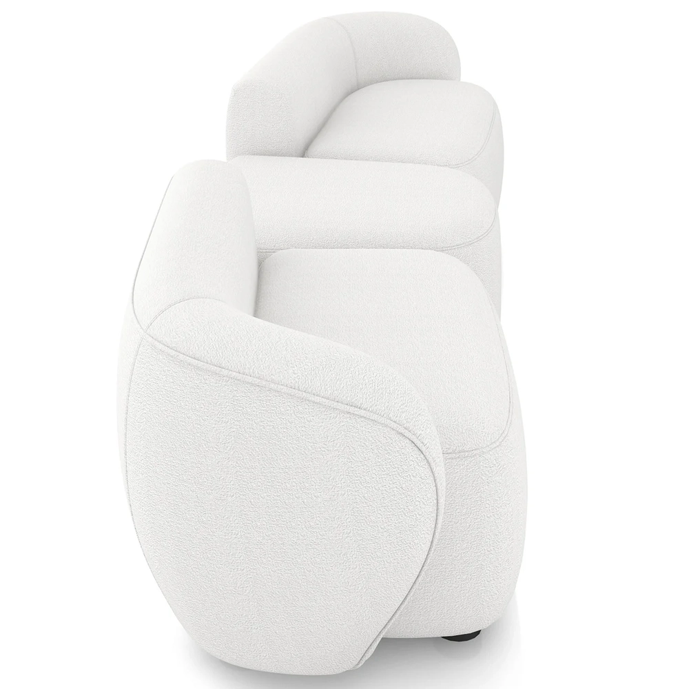 Sofá 4 Lugares Com Puff 302cm Orgânico Lyor Bouclê Branco Z55 - Mpozenato