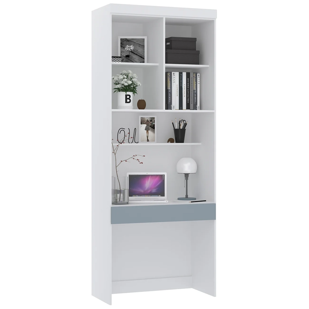Escrivaninha Bancada Estudo Modulada 90cm Taiga Branco/Grey L01 - Mpozenato