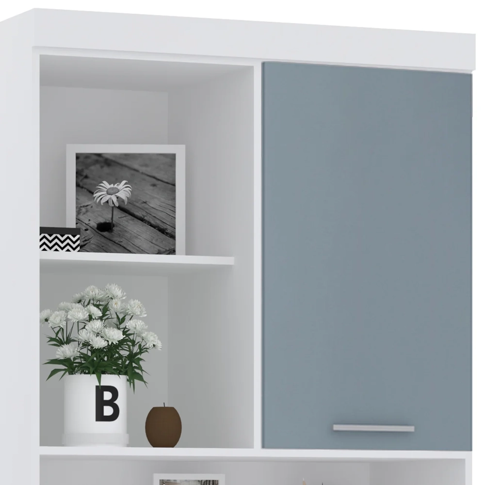 Escrivaninha Bancada Estudo Modulada 90cm Taiga Branco/Grey L01 - Mpozenato