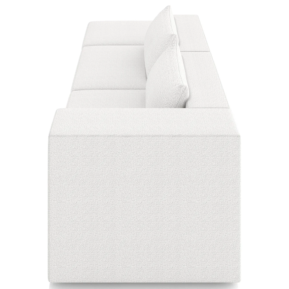 Sofá 4 Lugares 323cm Com Puff Esquerdo Fay Bouclê Branco Z55  - Mpozenato