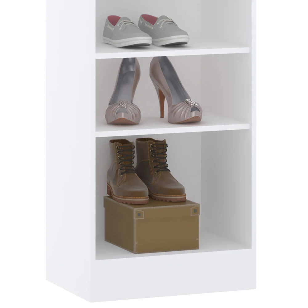 Guarda Roupa Modulado Sapateira 50cm Taiga Cinnamon/Branco L01 - Mpozenato