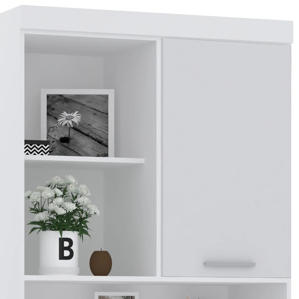 Escrivaninha Bancada Estudo Modulada 90cm Taiga Branco L01 - Mpozenato