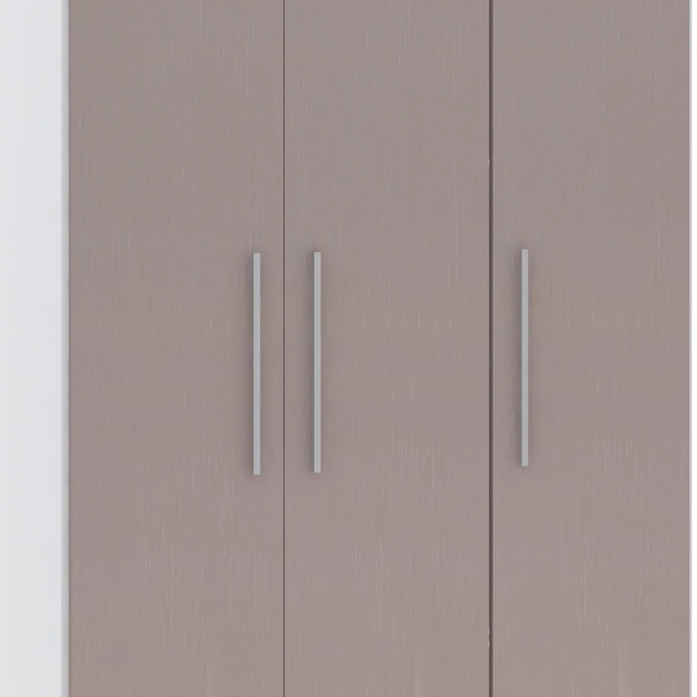 Guarda Roupa Modulado 102cm com 3 Portas Taiga Branco/Cinnamon L01 - Mpozenato