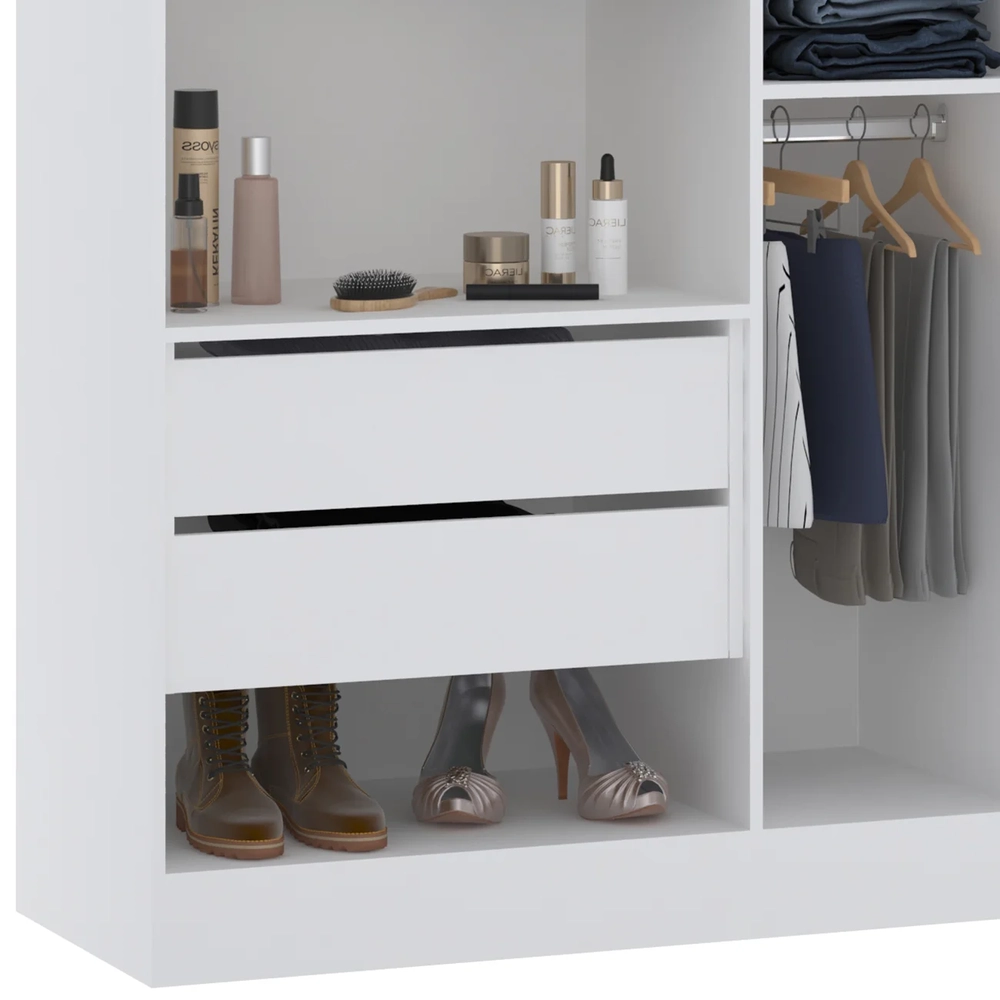 Guarda Roupa Modulado 102cm com 3 Portas Taiga Branco/Cinnamon L01 - Mpozenato