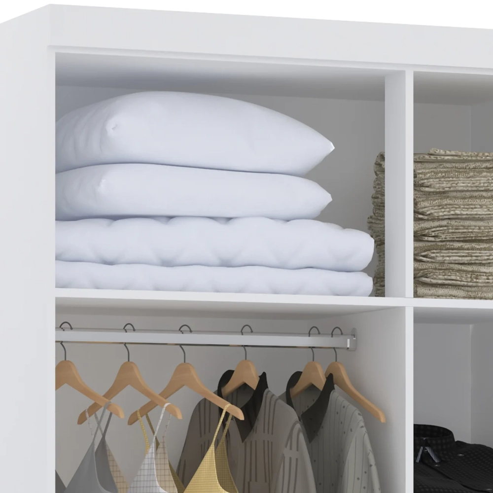 Guarda Roupa Modulado 102cm com 3 Portas Taiga Branco/Cinnamon L01 - Mpozenato