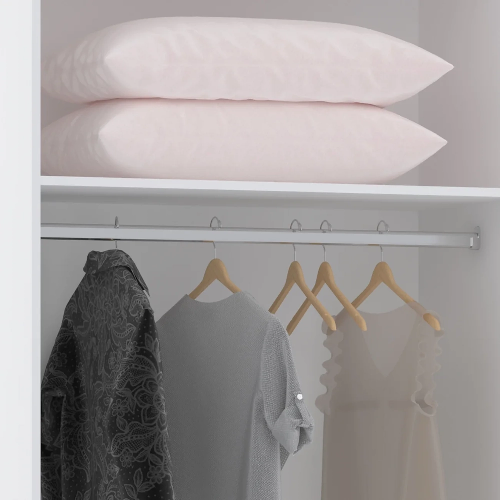 Guarda Roupa Modulado 90cm 2 Portas 4 Gavetas Taiga Branco L01 - Mpozenato