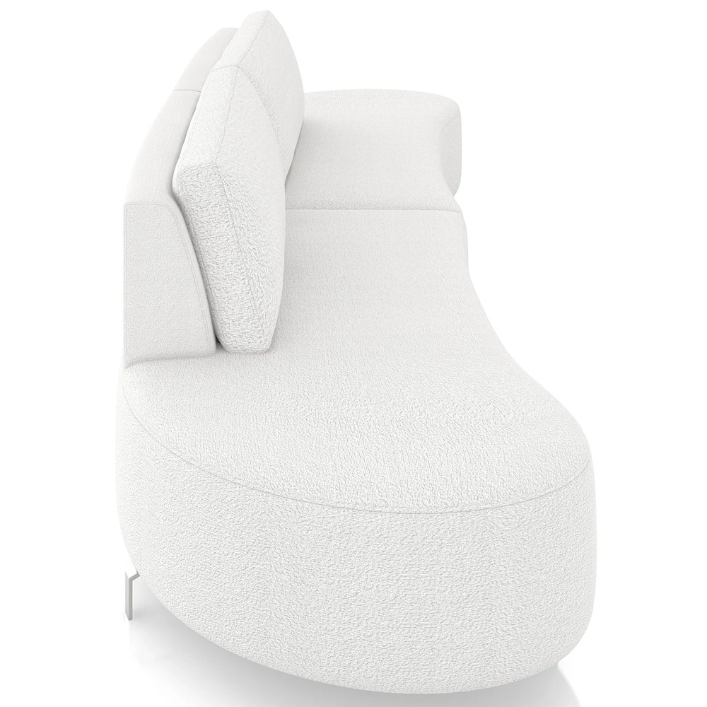 Sofá 2 Lugares 160cm Orgânico Pé Ferro Nagai Bouclê Branco Z55 - Mpozenato