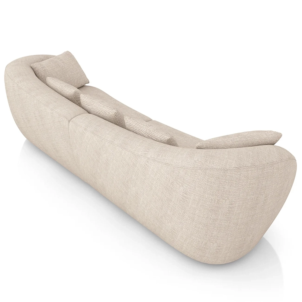 Sofá 4 Lugares 292cm Orgânico Pé Madeira Yume Linho Cru Z55 - Mpozenato