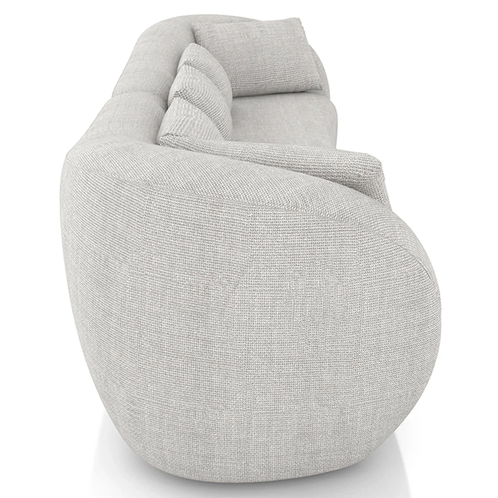 Sofá 2 Lugares 212cm Orgânico Pé Madeira Yume Linho Gelo Z55 - Mpozenato