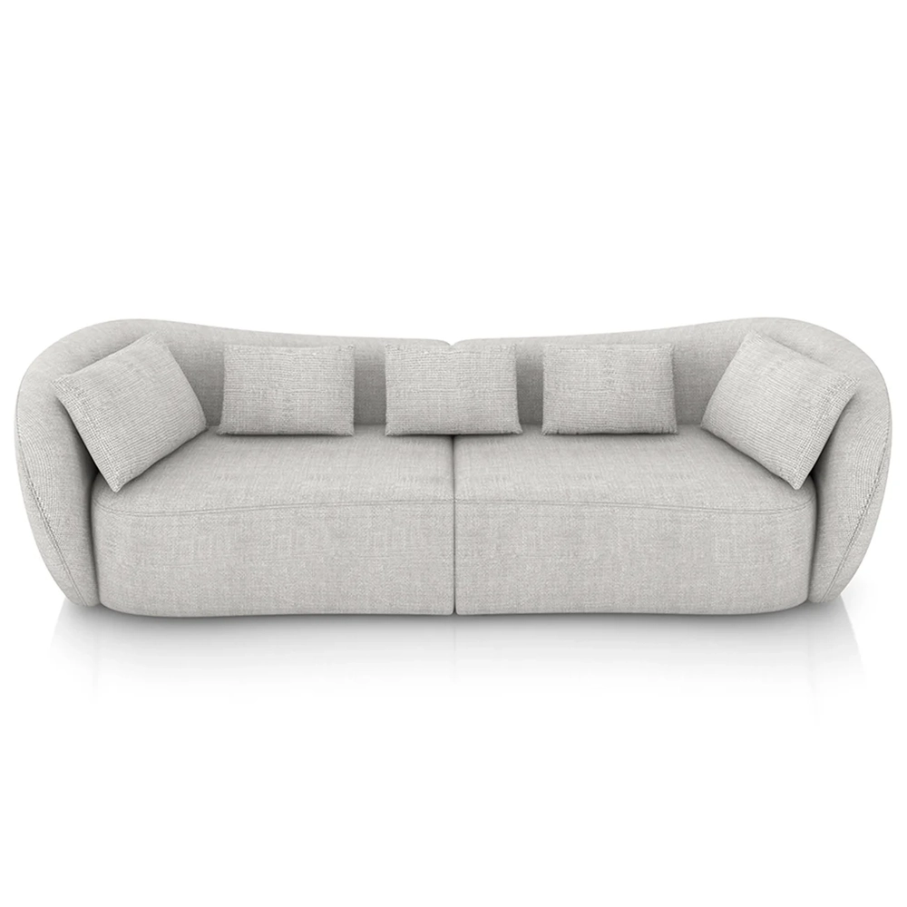 Sofá 2 Lugares 212cm Orgânico Pé Madeira Yume Linho Gelo Z55 - Mpozenato