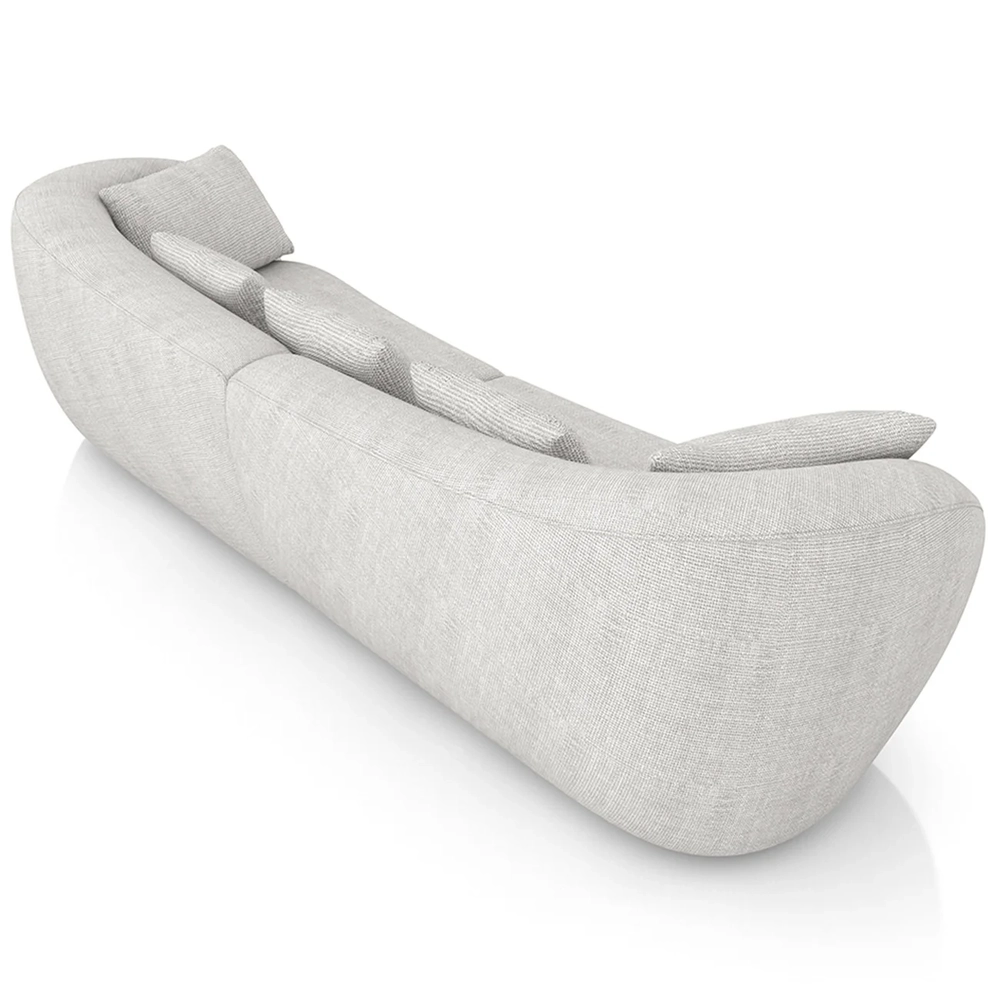 Sofá 3 Lugares 252cm Orgânico Pé Madeira Yume Linho Gelo Z55 - Mpozenato