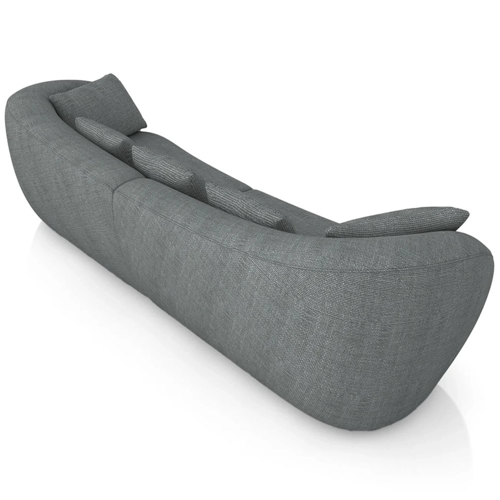 Sofá 2 Lugares 212cm Orgânico Pé Madeira Yume Linho Grafite Z55 - Mpozenato