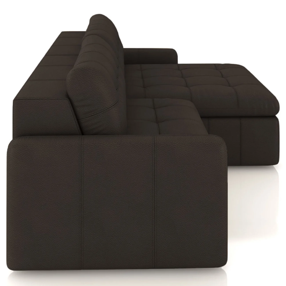 Sofá Retrátil 2 Lugares Para Sala 184cm Elios Couro Marrom Z55 - Mpozenato