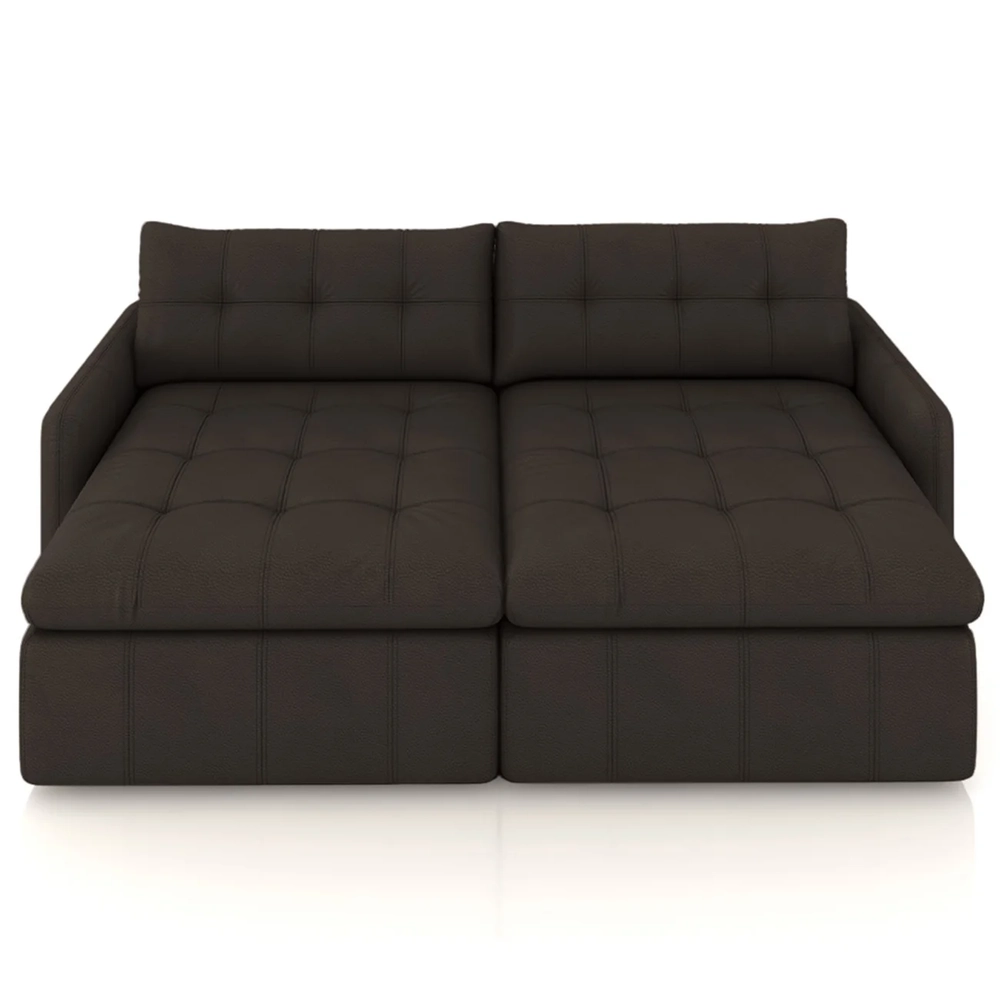 Sofá Retrátil 2 Lugares Para Sala 184cm Elios Couro Marrom Z55 - Mpozenato