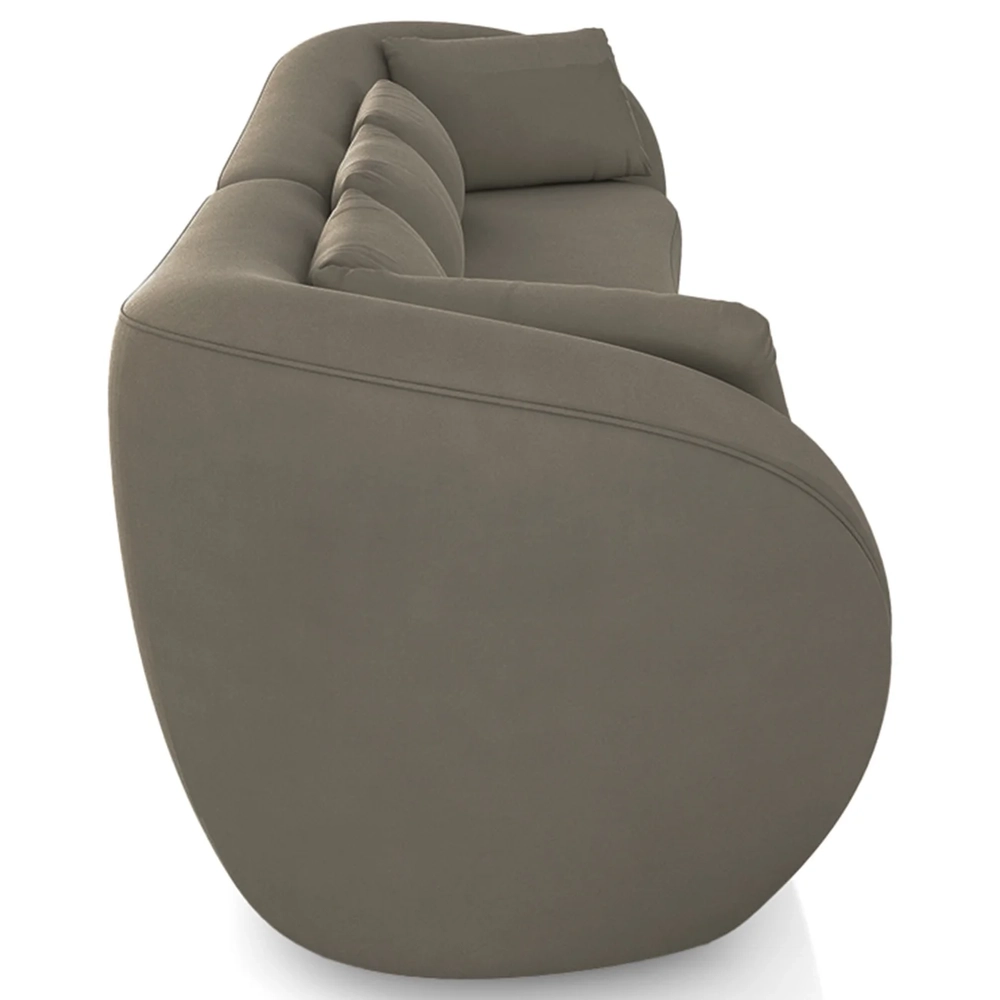 Sofá 2 Lugares 212cm Orgânico Pé Madeira Yume Veludo Marrom Z55 - Mpozenato