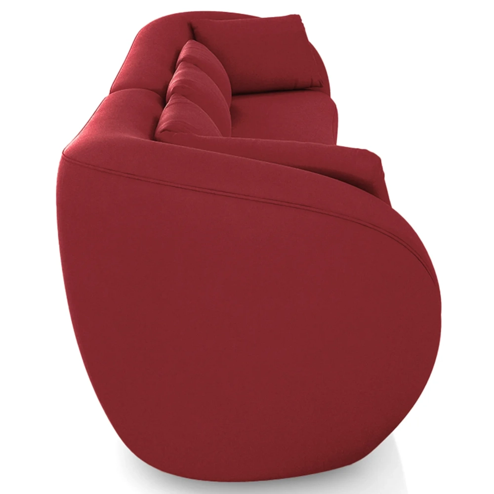 Sofá 3 Lugares 252cm Orgânico Pé Madeira Yume Veludo Bordo Z55 - Mpozenato