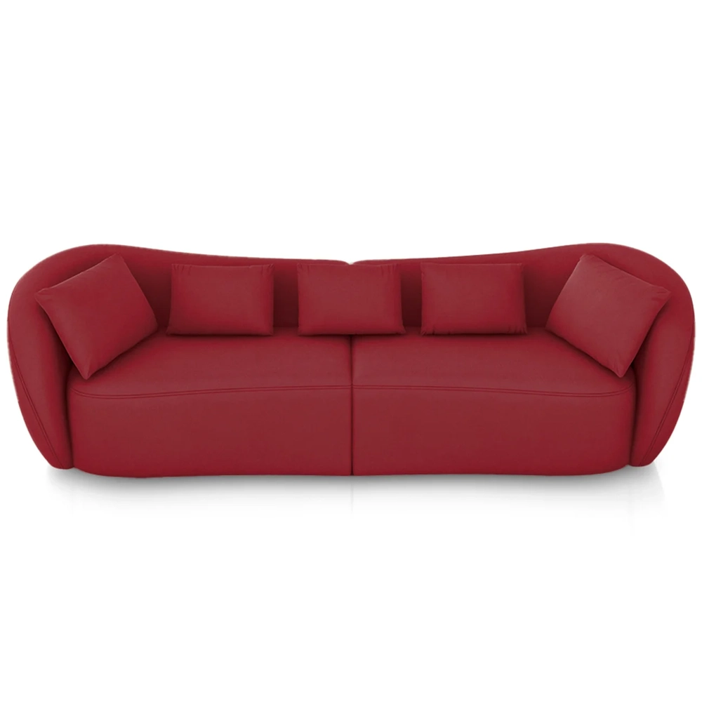 Sofá 3 Lugares 272cm Orgânico Pé Madeira Yume Veludo Bordo Z55 - Mpozenato