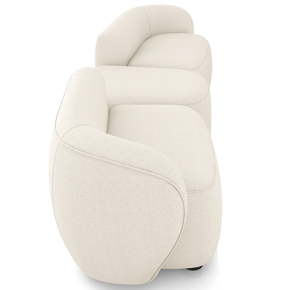 Sofá 4 Lugares Com Puff 302cm Orgânico Lyor Bouclê Cru Z55 - Mpozenato