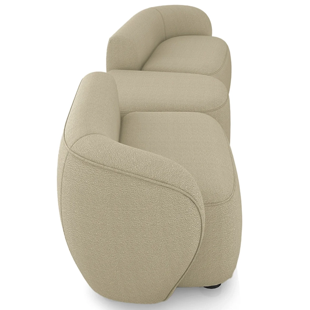 Sofá 5 Lugares Com Puff 362cm Orgânico Lyor Bouclê Bege Z55 - Mpozenato