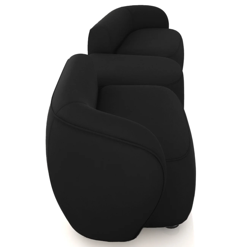 Sofá 4 Lugares Com Puff 322cm Orgânico Lyor Veludo Preto Z55 - Mpozenato