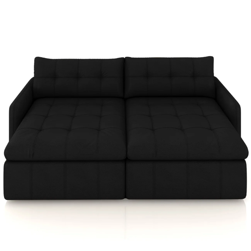 Sofá Retrátil 3 Lugares Para Sala 244cm Elios Couro Preto Z55 - Mpozenato