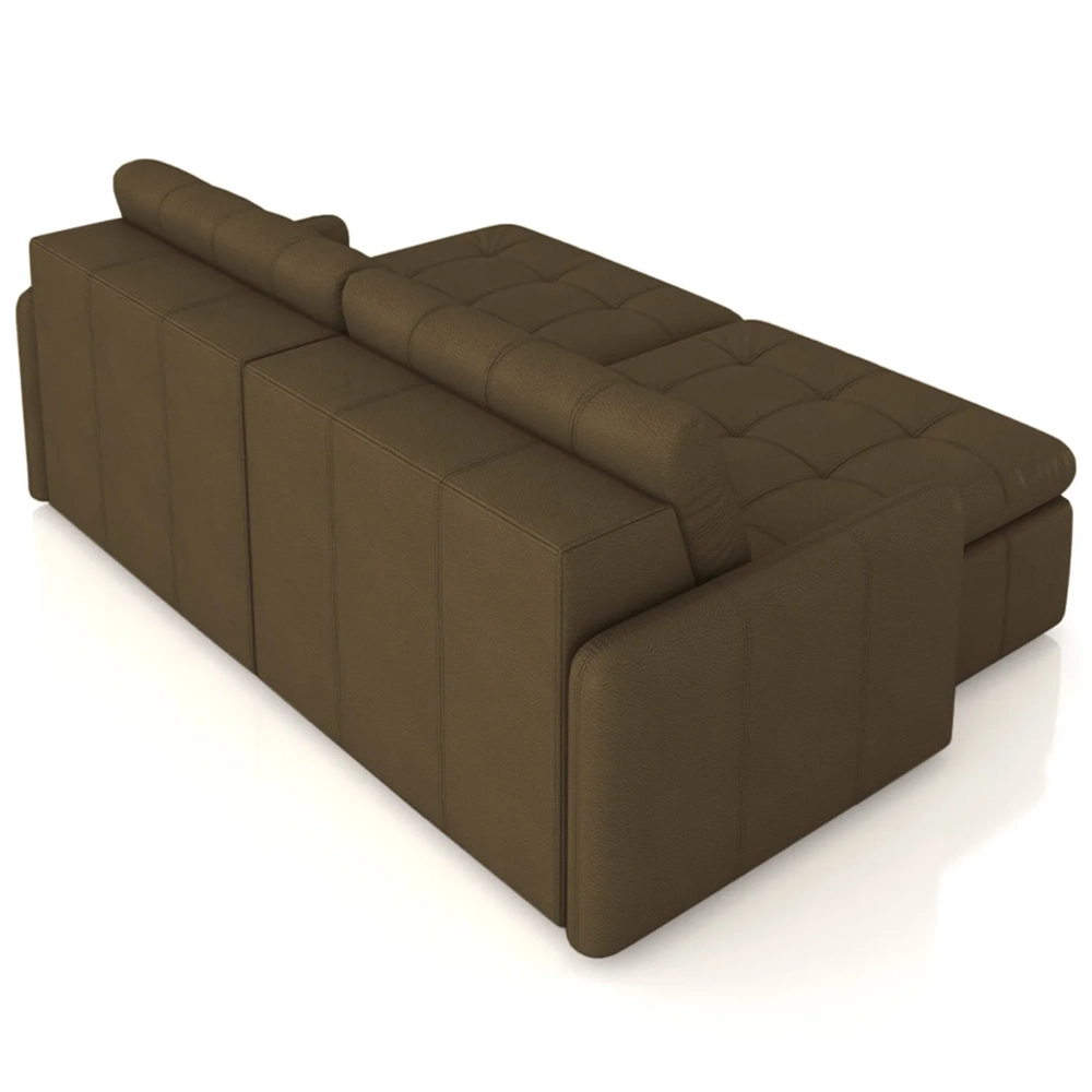 Sofá Retrátil 3 Lugares Para Sala 244cm Elios Couro Capuccino Z55 - Mpozenato